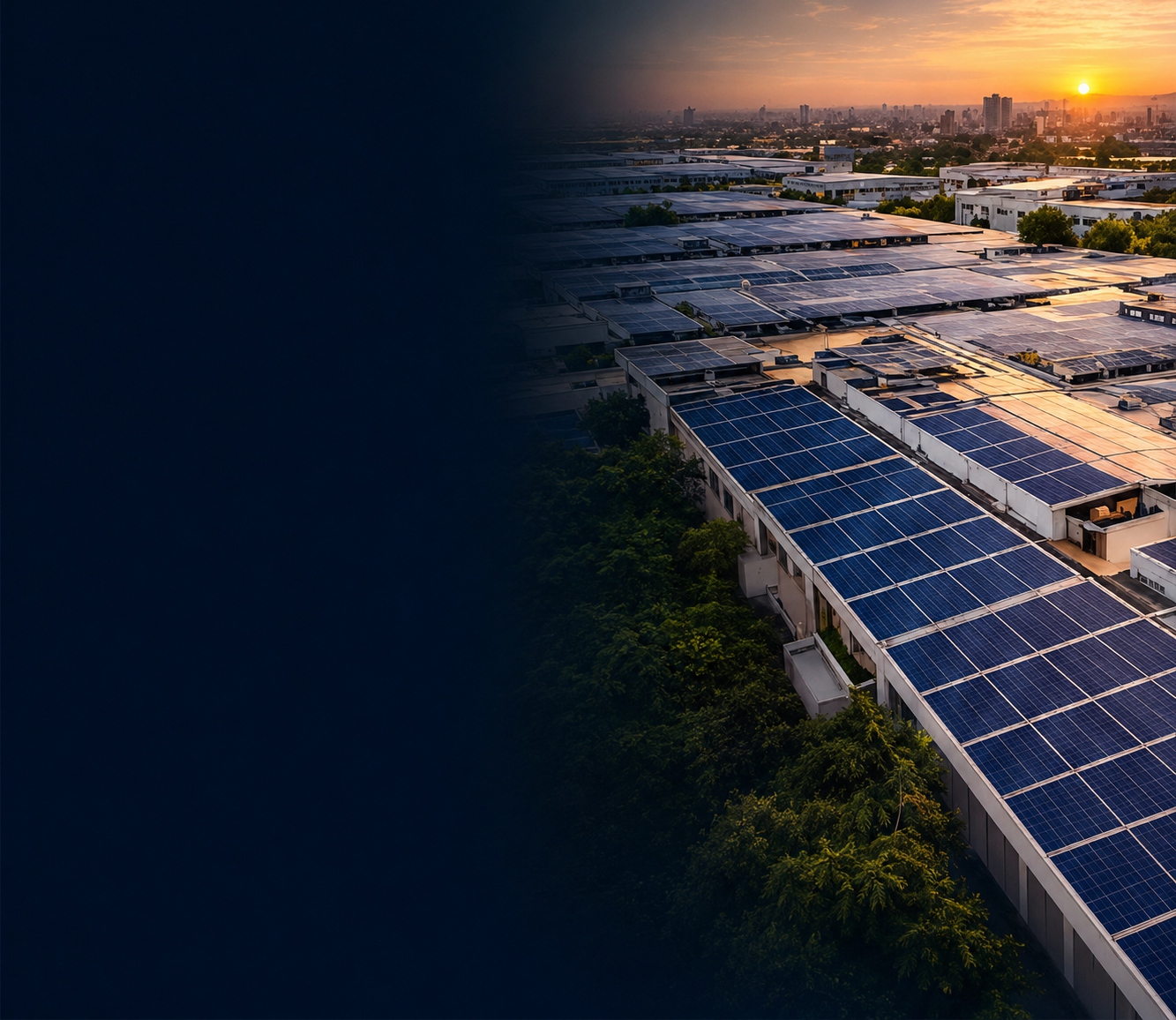Illustrative industrial rooftop solar array